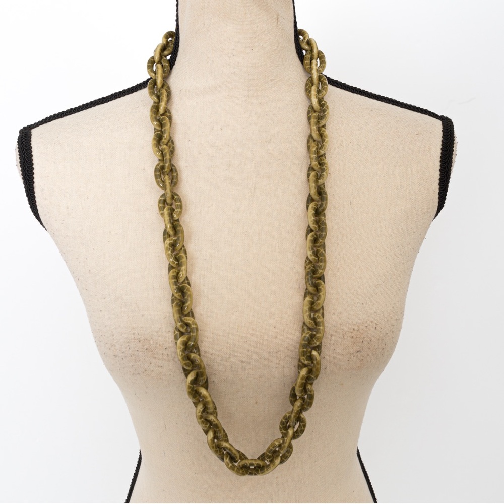 Animal print cable link chunky chain link necklace longer length